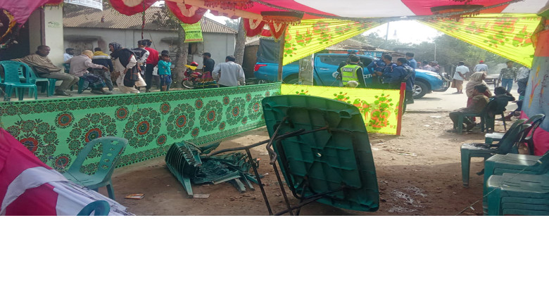 বিএনপির ক্যাম্পে আগুন, তদন্তে পুলিশ