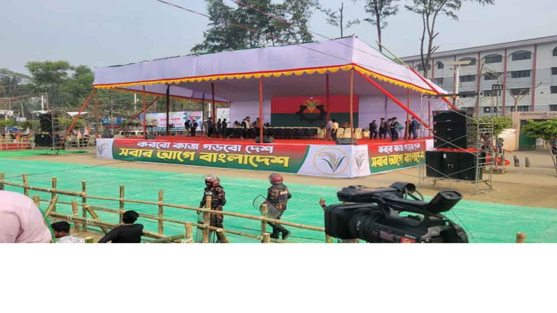 বেলস পার্ক মাঠে বিএনপির জনসভা, সকাল থেকেই নেতাকর্মীদের ঢল