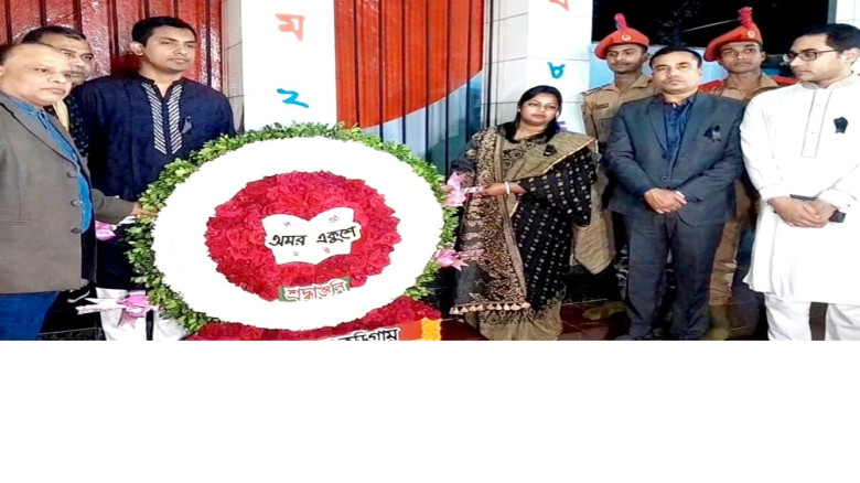 কুড়িগ্রামে একুশের প্রথম প্রহরে ভাষা শহীদদের স্মরণে বিনম্র শ