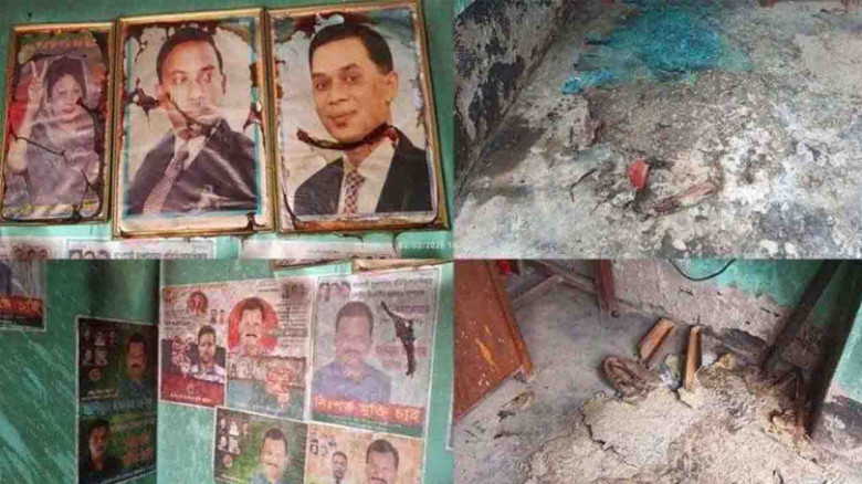 বিএনপি কার্যালয়ে পেট্রল ঢেলে আগুন দিল দুর্বৃত্তরা