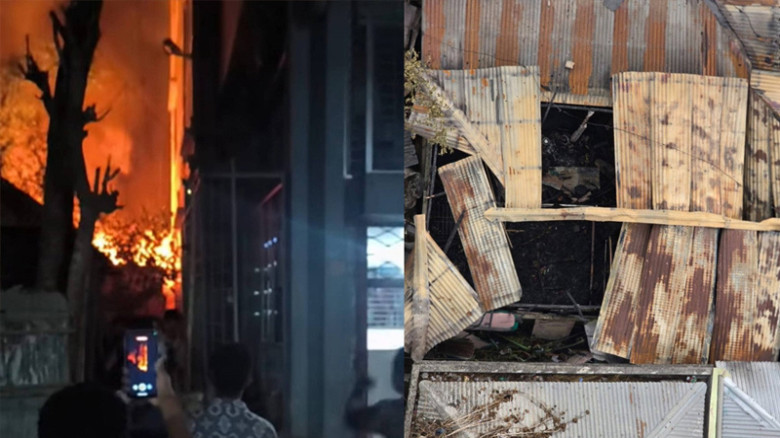 বুড়িচংয়ে অগ্নিকাণ্ডে বাড়ি ও দোকান পুড়ে ছাই