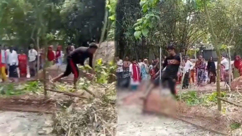 জমি নিয়ে বিরোধ, গাইবান্ধায় বাবার কবর ভাঙচুরের অভিযোগ ছেলের ব