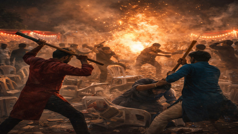 বিয়ের আসর থেকে শুরু, মাদারীপুরে তুমুল সংঘর্ষ ও ককটেল বিস্ফোর