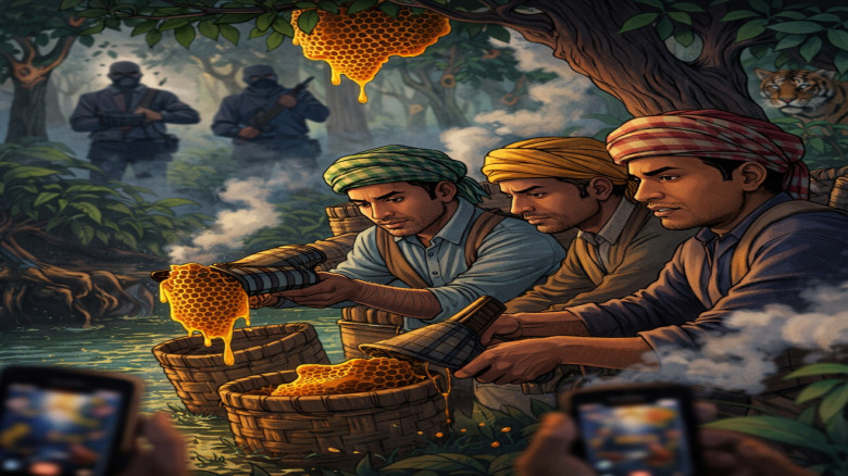 বনদস্যু আতঙ্কে সুন্দরবনে শুরু মধু আহরণ, ঝুঁকি নিয়েই বনে মৌয়া