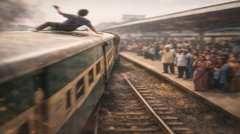 গেন্ডারিয়ায় ট্রেনের ছাদ থেকে পড়ে প্রাণ গেল কিশোরের