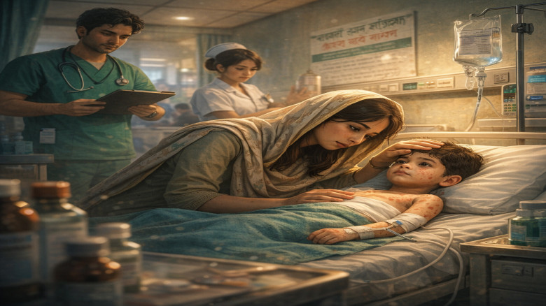 মোংলায় হামের উপসর্গ নিয়ে ১৭ শিশুর চিকিৎসা চলছে