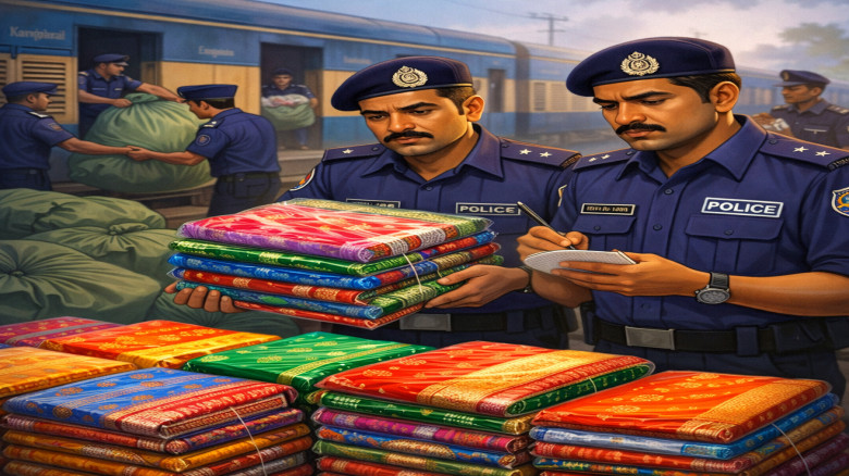 ব্রাহ্মণবাড়িয়ায় ট্রেন থেকে কোটি টাকার কাছাকাছি শাড়ি উদ্ধার