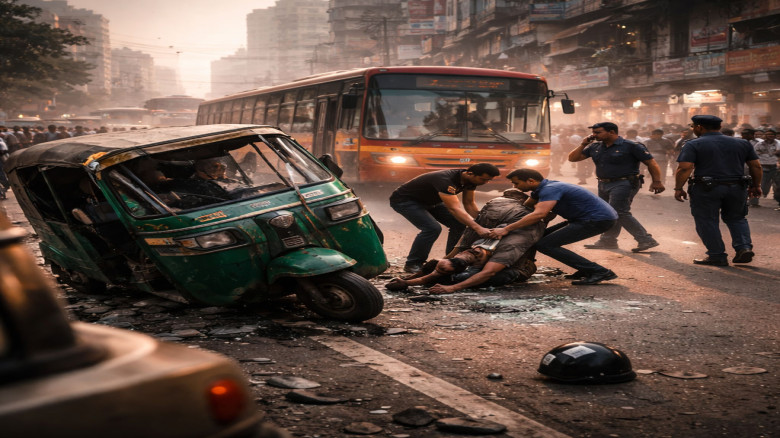 রাজধানীতে সড়ক দুর্ঘটনা: ফার্মগেটে প্রাণ গেল চালকের