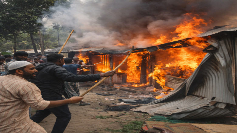 কুষ্টিয়ায় কথিত পীরের আস্তানায় হামলা, আগুন দিল জনতা