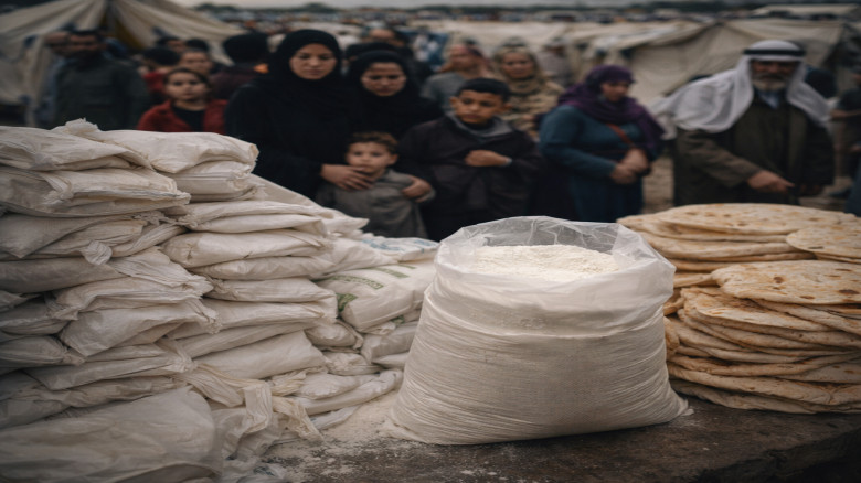 গাজায় তীব্র খাদ্য সংকট, আটা সরবরাহ অর্ধেকে নেমে এসেছে