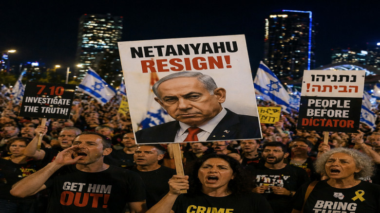 ইসরায়েলে সরকারবিরোধী বিক্ষোভ, পদত্যাগের দাবিতে জনতার ঢল