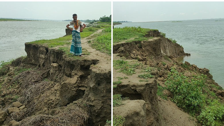 অসময়ে পদ্মার ভয়াল রূপ, রাজবাড়ীতে তীব্র নদীভাঙন