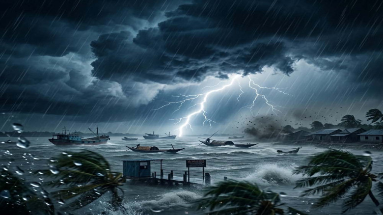 সন্ধ্যার মধ্যে ৪ জেলায় ঝড়-বৃষ্টির শঙ্কা, নদীবন্দরে সতর্কসংকে