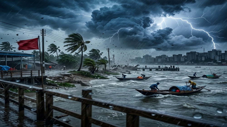 ১৮ অঞ্চলে ৬০ কিমি বেগে ঝড়ের আভাস