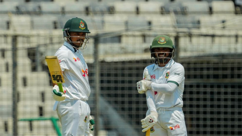 শান্তর সেঞ্চুরি, মমিনুলের ৯ রানের আক্ষেপে প্রথম দিনটা বাংলাদ