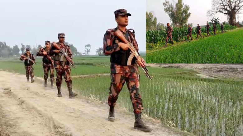 কুড়িগ্রাম সীমান্তে বিজিবির নিরাপত্তা জোরদার, সর্বোচ্চ সতর্কত