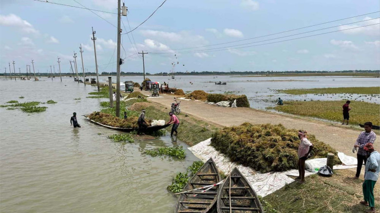 হাওর অঞ্চলে ৫ নদীর পানি বিপৎসীমা ছাড়িয়ে প্রবাহিত