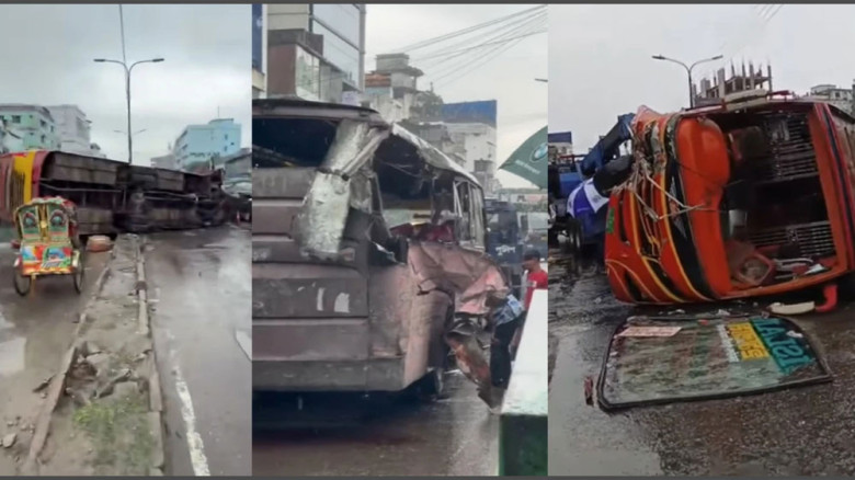 রাজধানীতে দুই বাসের সংঘর্ষ, নিহতের সংখ্যা বেড়ে ৪...