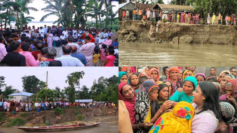 কালজানির করাল গ্রাসে তিন দিনে বিলীন ৭০ বসতভিটা, আতঙ্কে সীমান