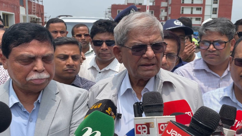 নারায়ণগঞ্জে ওয়াসার পানি শোধনাগার প্রকল্প পরিদর্শনে মির্জা ফখ