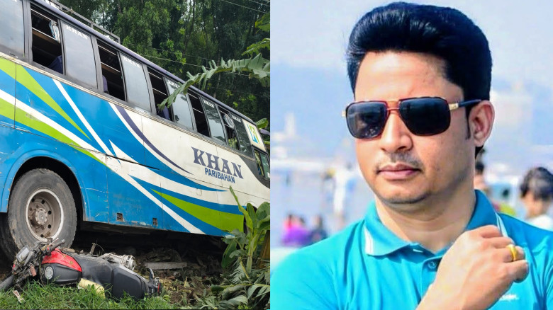 ফরিদপুরে বাস-মোটরসাইকেল সংঘর্ষে ইউপি সচিব নিহত