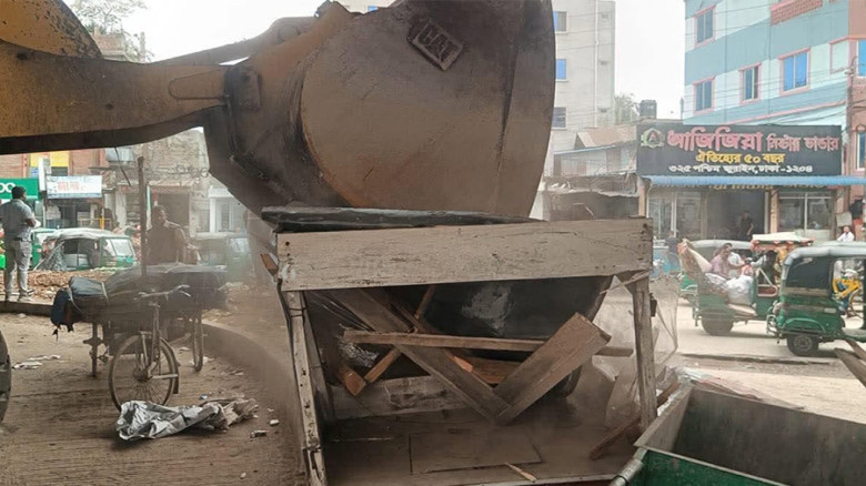 জুরাইন ও শ্যামপুরে ডিএসসিসির উচ্ছেদ অভিযান, ৭ মামলায় ২৩ হাজা