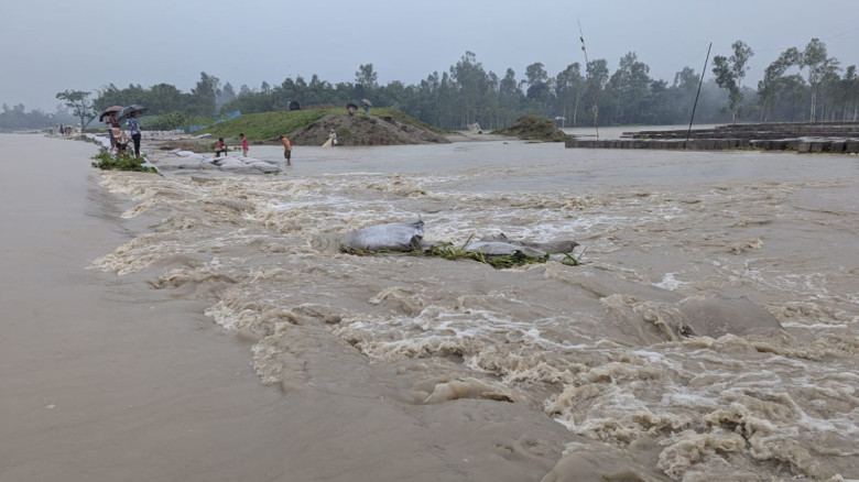 বাঁধ ভেঙে লোকালয়ে পানি, ২০ গ্রাম প্লাবিত
