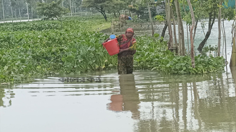 কু‌ড়িগ্রা‌মে দুধকুমার নদের পানি এখনো বিপৎসীমার ওপরে