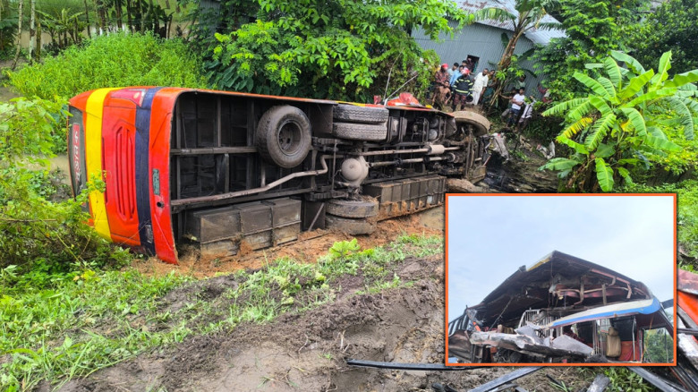হবিগঞ্জে দুই বাসের সংঘর্ষে চালক নিহত, আহত ২০