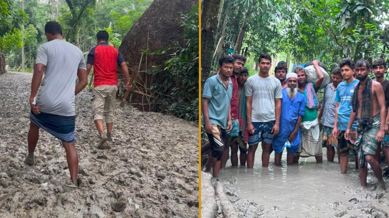 স্বাধীনতার ৫৭ বছরেও পাকা হয়নি ভরিপাশা-তালতলী সড়ক