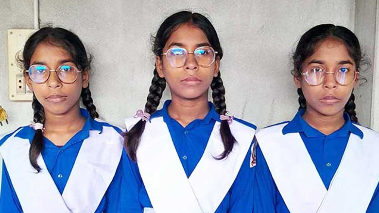 একসঙ্গে জন্ম, একসঙ্গে বৃত্তি—নাটোরের জমজ তিন বোনের অনন্য সাফ