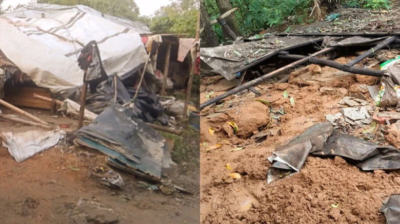 টানা বর্ষণ ও বন্যায় কক্সবাজারে ঘর হারানো পরিবারগুলোর মানবেতর